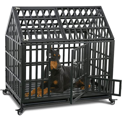 Dog crates with metal base best sale